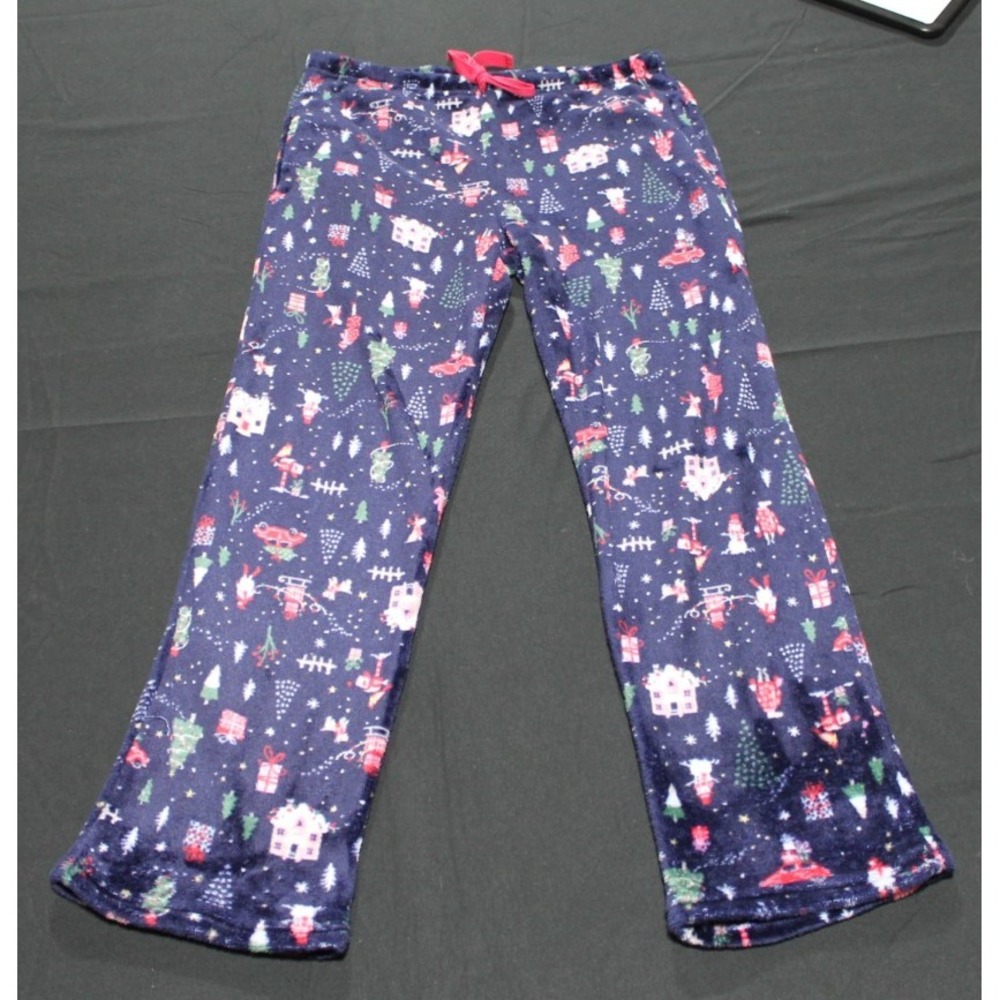Laura Ashley Plush Pajama Pants Women's Small Christmas Holiday Fleece Lounge